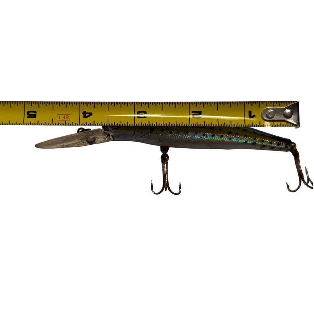 Holographic Gold Silver Deep Diver Minnow Crankbait Fishing Lure 3.5 Inch